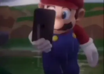 Sad Mario after looking at phone