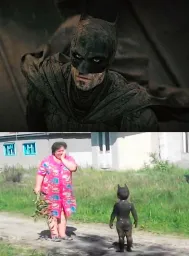 A woman looking at little Batman