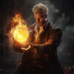 Constantine is making fire