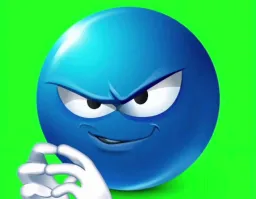 Evil laugh blue emoji 