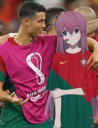 Ronaldo and an anime girl together