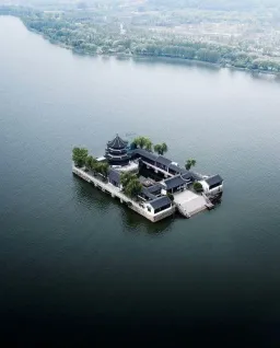Home in water and away from the rest of the houses