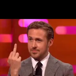 Middle finger and thumbs up ryan gosling