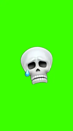 Green screen skeleton crying