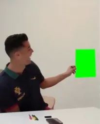 Ronaldo is showing the green curtain sheet