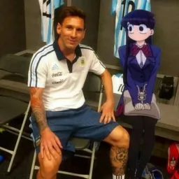 Messi with an anime girl