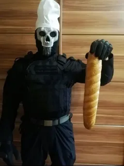 Chef ghost with French bread