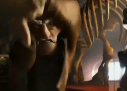 Two old men fighting