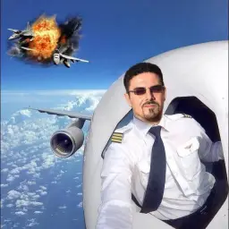 The man in front of the plane exploded