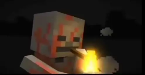 Minecraft Skeleton smoking