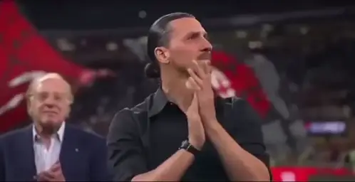 Tears of joy and clapping of Zlatan and people