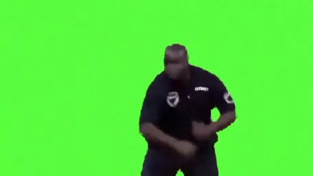 Dancing police green screen