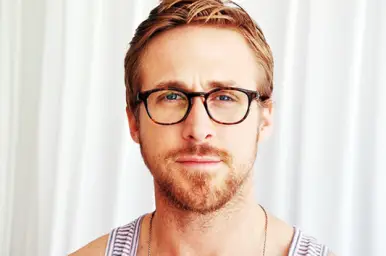 Ryan Gosling face with glasses