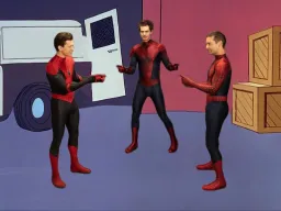 Spiderman showing with hand 2