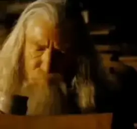 Gandalf reading letter in shock