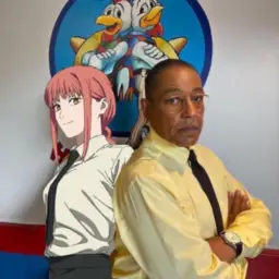 Gus Fring leaning on an anime girl