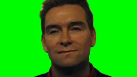 Homelander's bitter smile green screen