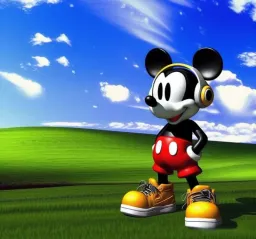 mickey Listening to music