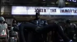 Batman is removing the Joker's corpse