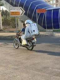 Astronaut on motorbike