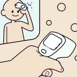 مرد تب خود را اندازه میگیرد