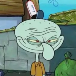 Squidwards evil smile