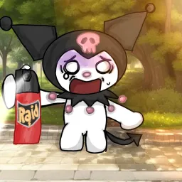 kuromi spraying insecticide