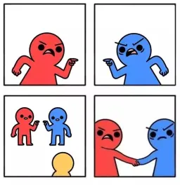 Reconciliation of blue and red