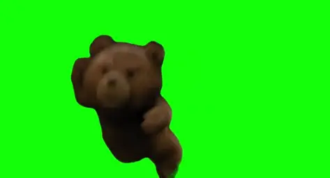 Teddy fighting green screen