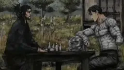 دو مرد زخمی نشسته روی میز