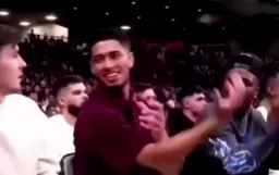 Real Madrid players cheering on UFC fighters