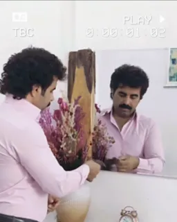 مرد شبیه معین در حال آهنگ خواندن