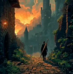 راه رفتن شوالیه در شهر آرام