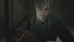 James holding the corpse's hand