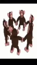 Monkeys Dancing together