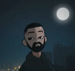 مرد در حال ديدن نابودی ماه
