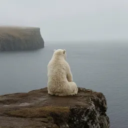 خرس قطبی ناراحت خیره شده به دور