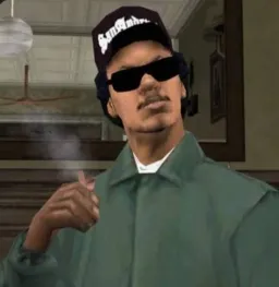 رایدر در حال کشیدن سیگار