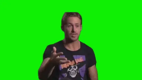 Ryan  gosling is explaining the green screen