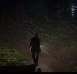 Walking Arthur Morgan under the rain