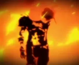 مرد درحال راه رفتن میان آتش