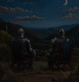 Two knights watching stars