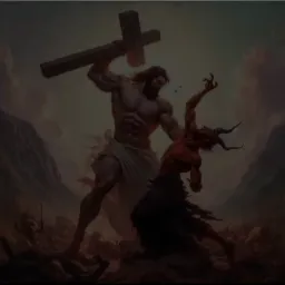 Jesus killing devil