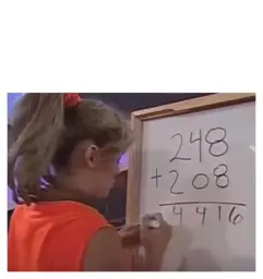 Girl At Whiteboard Adding