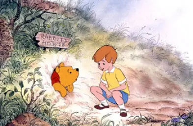 Pooh Bear stuck in Rabbit's House