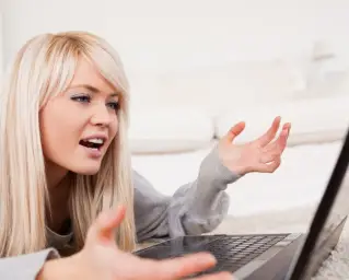 frustrated hot computer girl