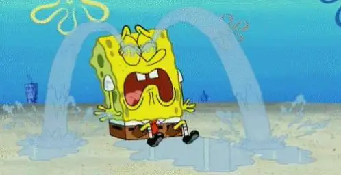 sad crying spongebob