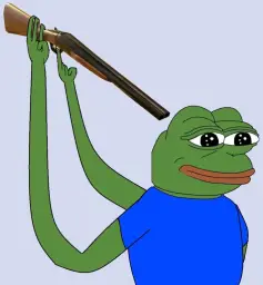 Sad Pepe shooting himself