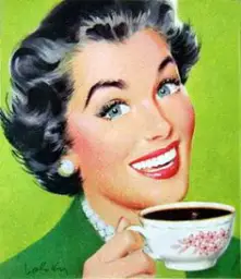 Vintage Woman Drinking Coffee