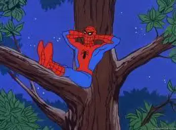 Spiderman in a tree